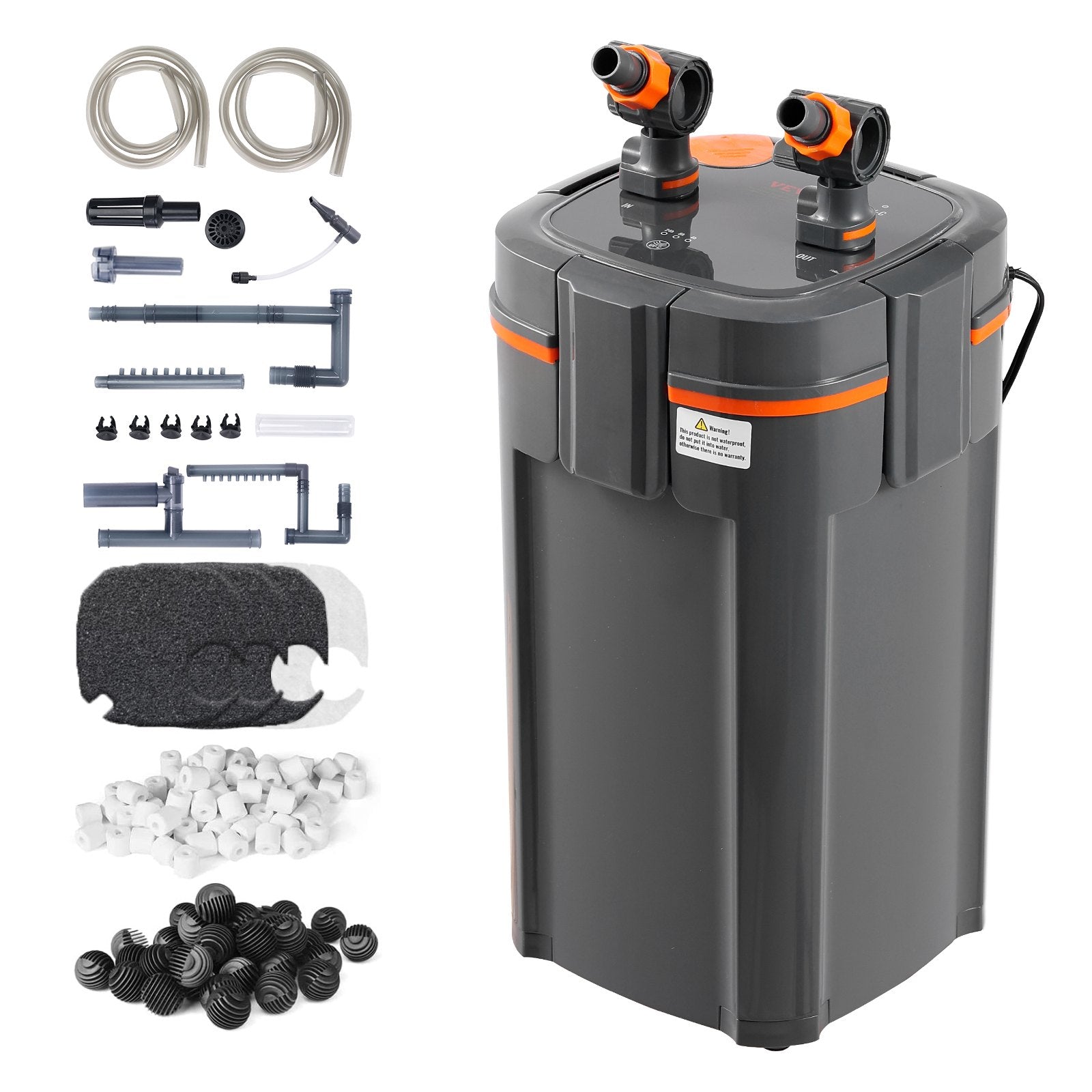 VEVOR 454 litru akvārija filtrs ar 15 W UV lampu, klusa darbība