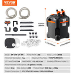 VEVOR Akvārija kanistra filtrs 113 l ar 8 W UV lampu, klusa darbība