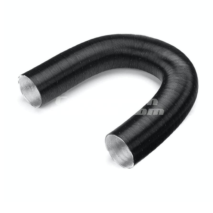 100cm Siltā gaisa caurule 75mm dīzeļa krāsniņām 5kW / 8kW, melna (Vevor un līdzīgiem dīzeļsildītājiem)
