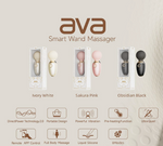 AVA application-controlled massage vibrating heated device (5min 42C) from AVA AURORA collection, pink colour, see description, discreet delivery in black packaging