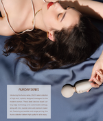 AVA application-controlled massage vibrating heated device (5min 42C) from AVA AURORA collection, pink colour, see description, discreet delivery in black packaging