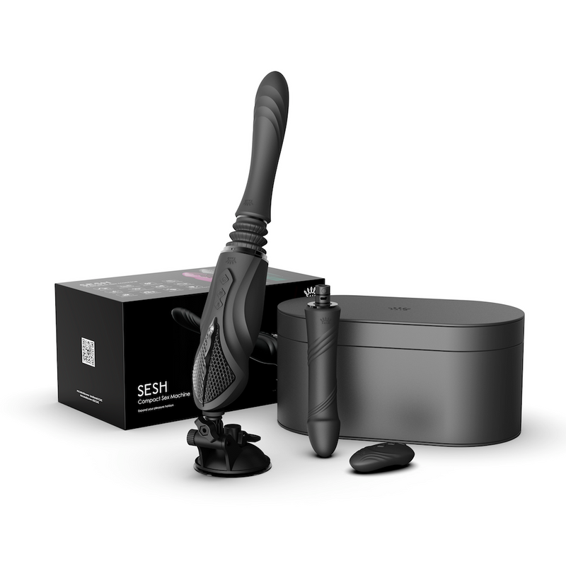 SESH ar aplikācijas vadību masāžas multiierīce apsildāma ierīce no SESH AURORA kolekcijas,melnā krāsa,skatīt aprakstu,diskrēta piegāde melnā iepakojumā