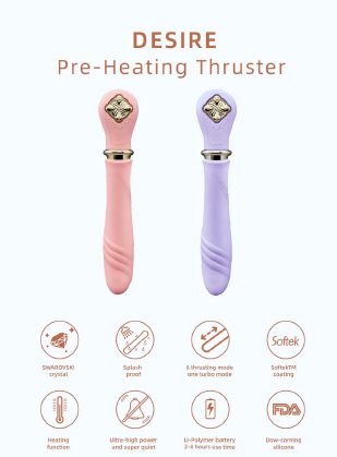 DESIRE vibrējoša ierīce ar priekš-uzsildīšanas funkciju līdz 42°,rozā krāsa,skatīt aprakstu,diskrēta piegāde melnā iepakojumā