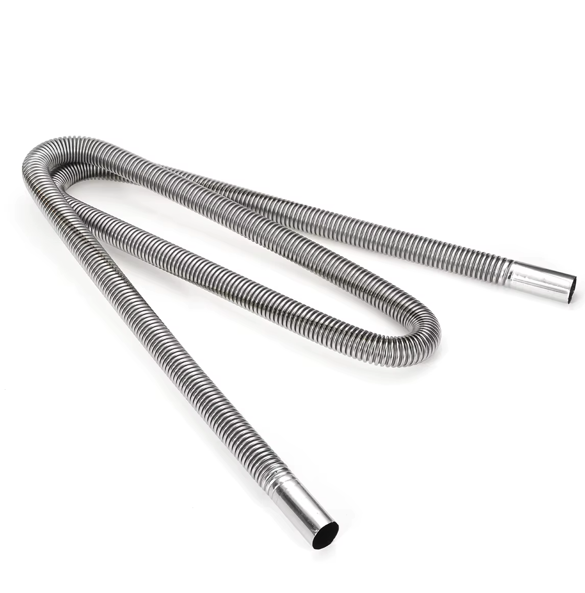 250cm Nerūsējošā tērauda izplūdes caurule 25mm dīzeļa krāsniņām 2–8kW, ar 2 skavām (Vevor un līdzīgiem dīzeļsildītājiem)