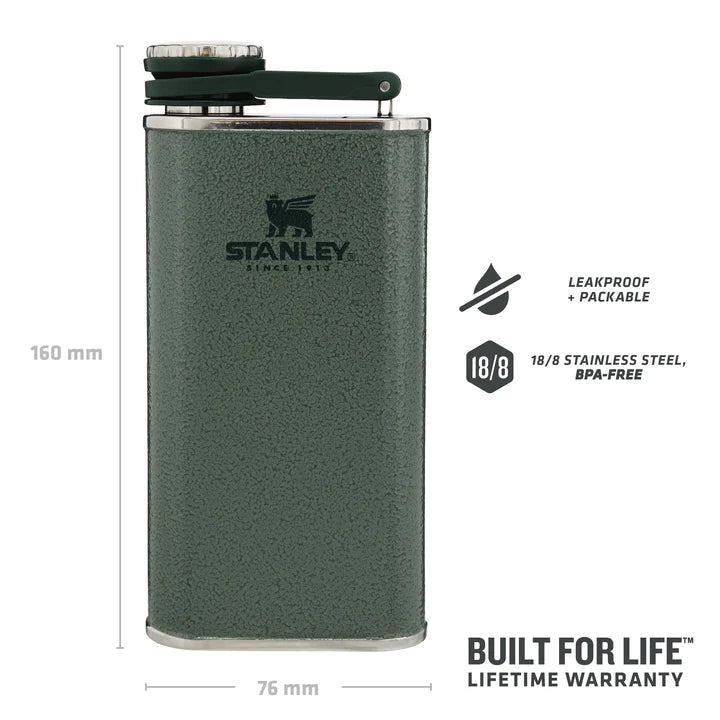 Stanley Blašķe Classic 0,23L zaļa ,nerūsējošais tērauds,100% oriģināla