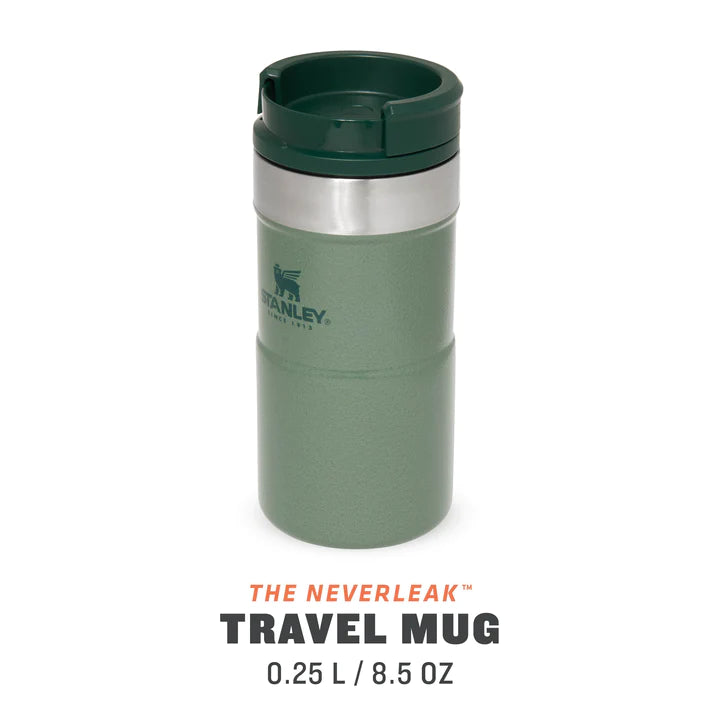 Stanley ermokrūze The NeverLeak Travel Mug 0,25L zaļa ,3h karsta,4h auksta,nerūsējošais tērauds,100% oriģināls