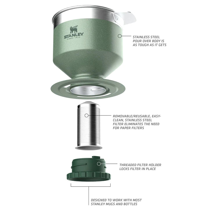 Stanley The Perfect-Brew Pour Over Classic Green, roostevaba teras, 100% originaal