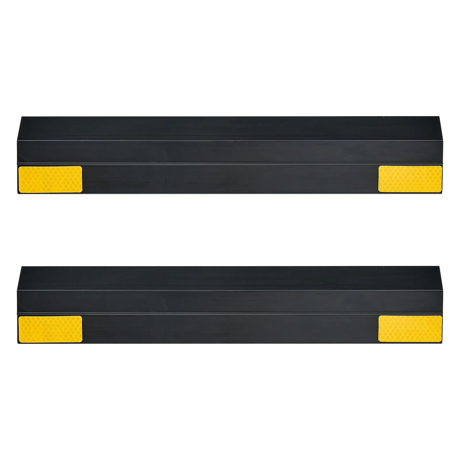 VEVOR stāvvietas apstādinātājs, 406 mm, 2 gab., pastiprināts PP materiāla garāžas grīdas ierobežotājs ar atstarojošām joslām, piemērots automašīnām, furgoniem un kravas transportlīdzekļiem