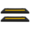 VEVOR gumijas stāvvietas apstādinātājs, 548 mm, 2 gab., pastiprināts garāžas grīdas ierobežotājs ar atstarojošām joslām automašīnām, furgoniem un kravas transportam