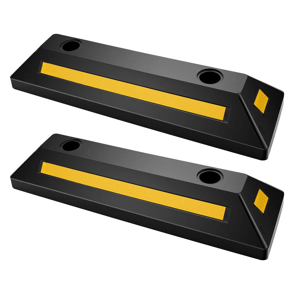 VEVOR gumijas stāvvietas apstādinātājs, 548 mm, 2 gab., pastiprināts garāžas grīdas ierobežotājs ar atstarojošām joslām automašīnām, furgoniem un kravas transportam