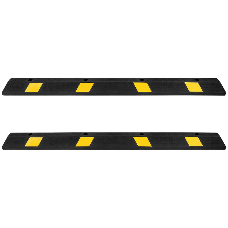 VEVOR gumijas stāvvietas apstādinātājs, 1840 mm, 2 gab., pastiprināts garāžas grīdas ierobežotājs ar atstarojošām joslām, piemērots automašīnām, furgoniem un kravas transportlīdzekļiem