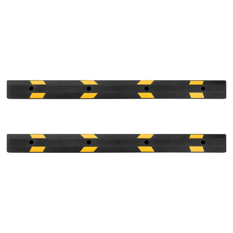 VEVOR gumijas stāvvietas apstādinātājs, 1840 mm, 2 gab., pastiprināts garāžas grīdas ierobežotājs ar atstarojošām joslām, piemērots automašīnām, furgoniem un kravas transportlīdzekļiem