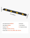 VEVOR gumijas stāvvietas apstādinātājs, 1840 mm, 2 gab., pastiprināts garāžas grīdas ierobežotājs ar atstarojošām joslām, piemērots automašīnām, furgoniem un kravas transportlīdzekļiem