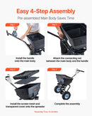 VEVOR stumjamais zāliena izkliedētājs ar 45,4 kg ietilpību, 0–3 m izkliedes platums, 33 cm visurgājēja pneimatiskās riepas, mēslojuma izkliedētājs ar tvertnes režģi sēklām, sālim un pretslīdes materiāliem