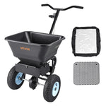 VEVOR stumjamais zāliena izkliedētājs ar 45,4 kg ietilpību, 0–3 m izkliedes platums, 33 cm visurgājēja pneimatiskās riepas, mēslojuma izkliedētājs ar tvertnes režģi sēklām, sālim un pretslīdes materiāliem