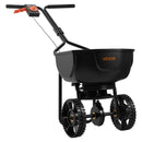 VEVOR stumjams zāliena sējējs, sadales platums 3 m, sējējs ar 59 kg kravas ietilpību un 25 cm visurgājēja riepām, stumjams dārza un zāliena sējējs sēklām, mēslojumam un nezāļu kontrolei