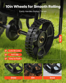VEVOR stumjams zāliena sējējs, sadales platums 3 m, sējējs ar 59 kg kravas ietilpību un 25 cm visurgājēja riepām, stumjams dārza un zāliena sējējs sēklām, mēslojumam un nezāļu kontrolei