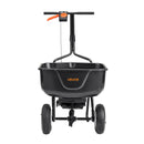 VEVOR stumjams sējējs, 27 kg ietilpība, stumjamais sējējs ar tvertnes režģi, sadales platums 0–3 m, 20 cm visurgājēja pneimatiskās riepas, dārza un zāliena sējējs sēklām un mēslojumam