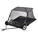 VEVOR piekabes tipa zāliena slaucītājs, 26,7 cm darba platums, 736 l liela savākšanas tvertne, regulējams slaucīšanas augstums, pastiprinātas konstrukcijas lapu un zāles savācējs ar iztukšošanas trosi, velkams zāles un gružu savācējs