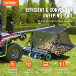 VEVOR 1070 mm piekabināms zāliena slaucītājs, 340 l liels zāles un lapu savācējs, pastiprinātas konstrukcijas lapu un zāles savācējs ar iztukšošanas trosi, regulējams slaucīšanas augstums gružu un zāles savākšanai