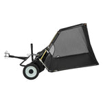 VEVOR piekabes tipa zāliena slaucītājs, 122 cm darba platums, 26 cu. ft savākšanas maiss, lapu un zāles savācējs ar iztukšošanas trosi, regulējams slaucīšanas augstums, dārzam un saimniecībai