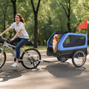 VEVOR velopiekabe suņiem, kravnesība līdz 40 kg, salokāms rāmis ar ātrās atvienošanas riteņiem, universāls velosavienotājs, atstarotājs, karogs un iekšējā pavada