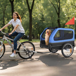 VEVOR velopiekabe suņiem, kravnesība līdz 40 kg, salokāms rāmis ar ātrās atvienošanas riteņiem, universāls velosavienotājs, atstarotājs, karogs un iekšējā pavada