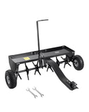 VEVOR piekabināms zāliena aerators 1016 mm ar universālu sakabi, zāliena aerācijas iekārta ar pārmaiņus izvietotām dzelzs tapām zālieniem, dārziem un saimniecībām