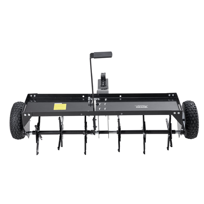 VEVOR piekabināms zāliena aerators 1016 mm ar universālu sakabi, zāliena aerācijas iekārta ar pārmaiņus izvietotām dzelzs tapām zālieniem, dārziem un saimniecībām