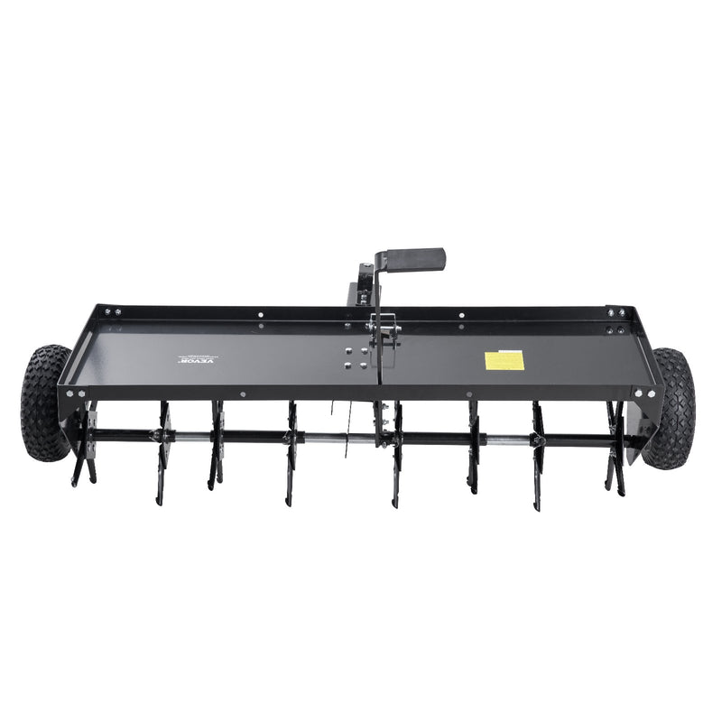VEVOR piekabināms zāliena aerators 1220 mm ar universālu sakabi, zāliena aerācijas iekārta ar pārmaiņus izvietotām dzelzs tapām zālieniem, dārziem un saimniecībām