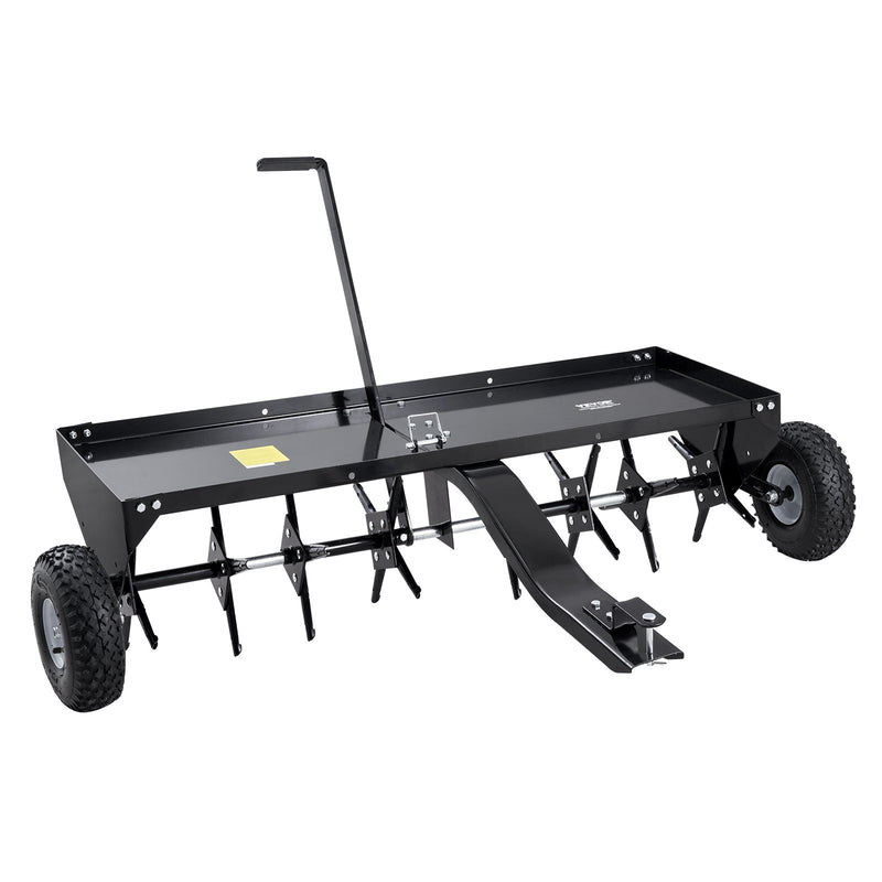 VEVOR piekabināms zāliena aerators 1220 mm ar universālu sakabi, zāliena aerācijas iekārta ar pārmaiņus izvietotām dzelzs tapām zālieniem, dārziem un saimniecībām