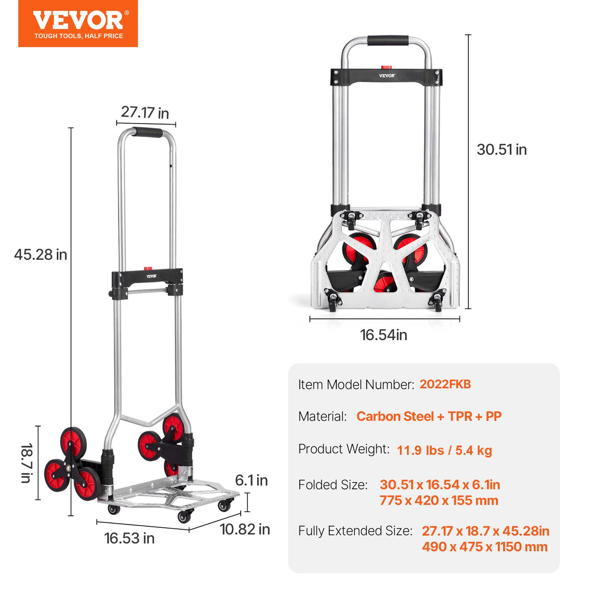 VEVOR redelikärud, kokkupandavad, kuni 118 kg rasketele koormatele, 10 rattaga