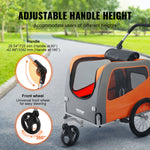 VEVOR Suņu velosipēda piekabe, līdz 30 kg, 2-in-1 rati, salokāms rāmis ar ātru atbrīvošanu, universāls velosipēda savienotājs, atstarojošie elementi, karogs