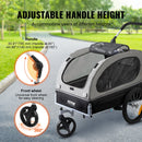 VEVOR suņu velosipēdu piekabe, līdz 40 kg, 2-in-1 skriešanas rati, salokāms rāmis ar ātri noņemamiem riteņiem, universāls velosipēda piestiprinātājs, atstarojošie elementi, karogs, melns/pelēks