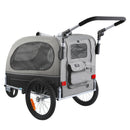VEVOR suņu velosipēdu piekabe, līdz 40 kg, 2-in-1 skriešanas rati, salokāms rāmis ar ātri noņemamiem riteņiem, universāls velosipēda piestiprinātājs, atstarojošie elementi, karogs, melns/pelēks