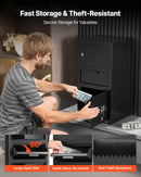 VEVOR 102 l priekšējās iemaksas seifs ar digitālo tastatūru, trīslīmeņu naudas un dokumentu noguldījumu seifs ar rezerves atslēgām, melns