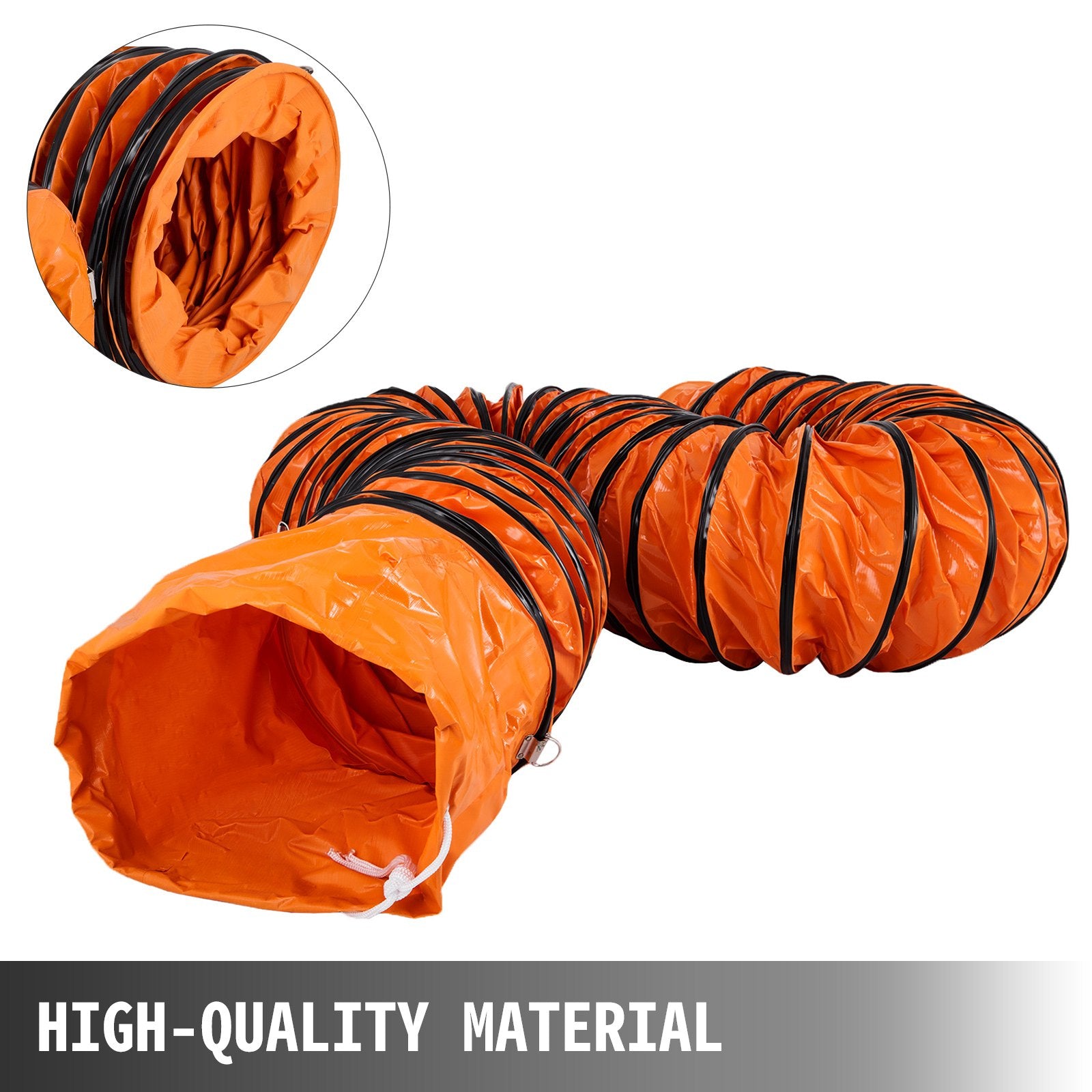 VEVOR 10 M/32ft PVC Elastīgā Gaisa Kanāla Šļūtene 300 MM/12 Collu Diametram Izplūdes Ventilatoriem