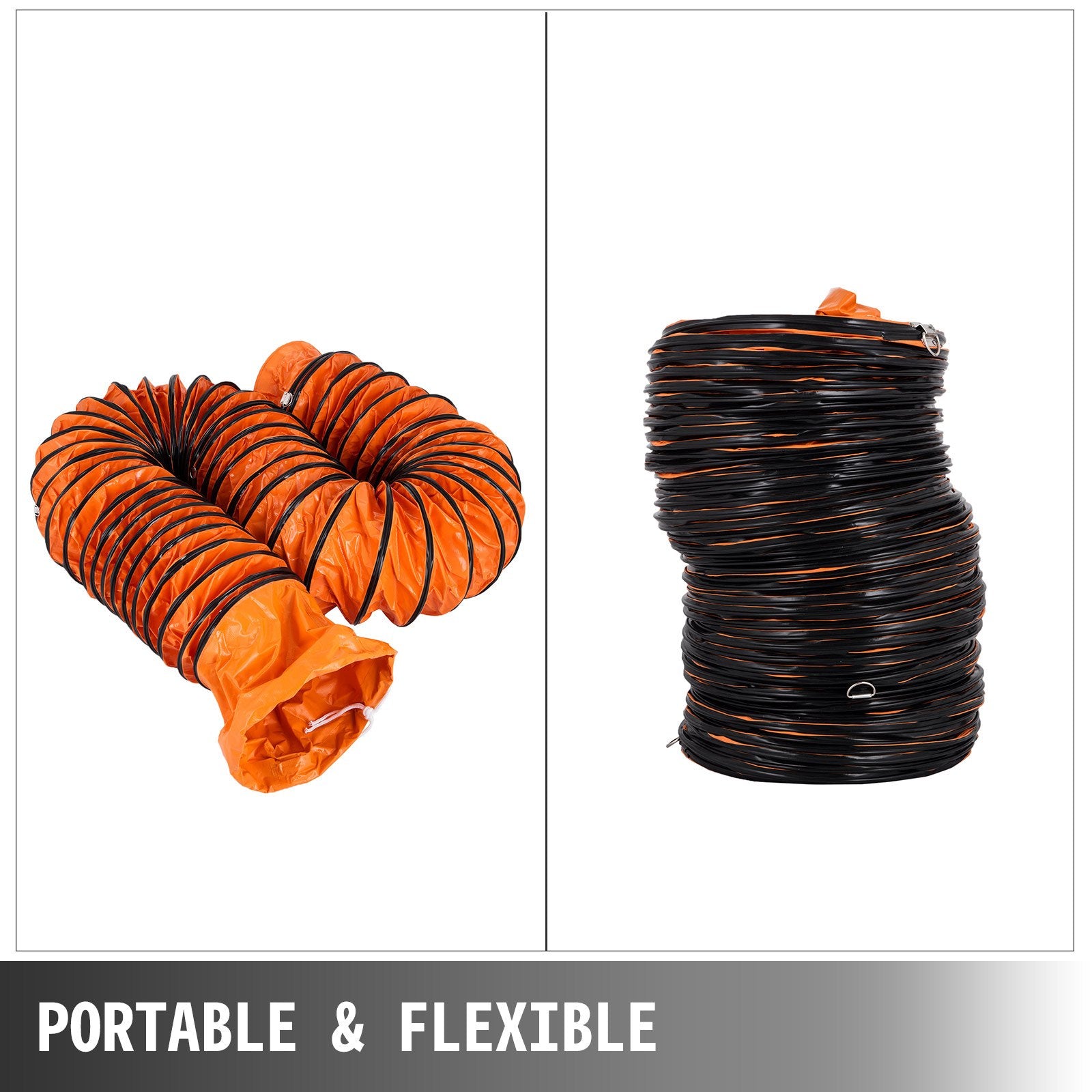 VEVOR 10 M/32ft PVC Elastīgā Gaisa Kanāla Šļūtene 300 MM/12 Collu Diametram Izplūdes Ventilatoriem