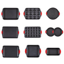 VEVOR Cepešpannu komplekts 10 gabali, nelipīgs oglekļa tērauda komplekts ar silikona rokturiem