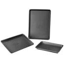 VEVOR 3-daļīgs pretpiedeguma oglekļa tērauda cepšanas pannu komplekts ar silikona rokturiem