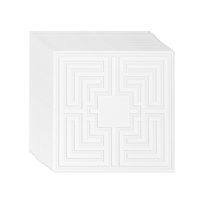VEVOR griestu paneļi, 12 gab., 600 x 600 mm, PVC, viegli uzstādāmi, balti, Echo raksts