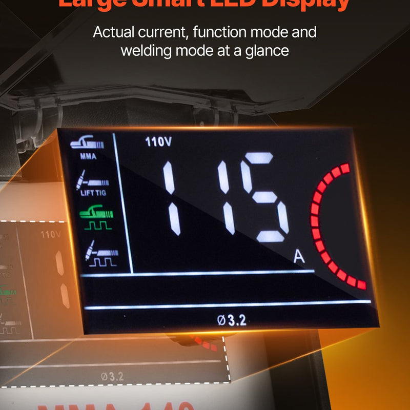 VEVOR TIG metināšanas aparāts 4-in-1 ar pulsa funkciju, MMA, Lift TIG un STICK režīmiem, IGBT invertoru un LED displeju