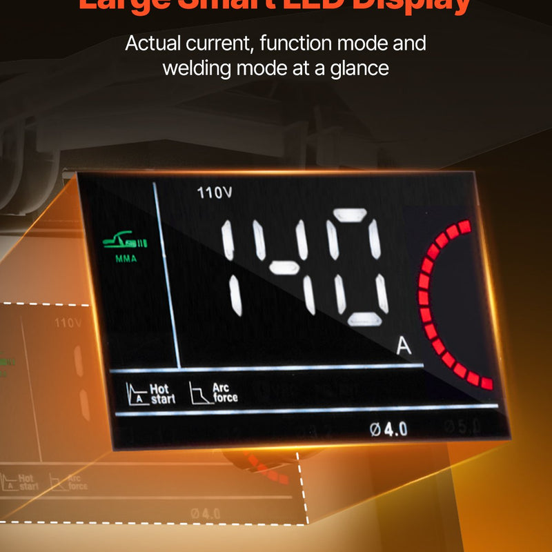 VEVOR TIG сварочный аппарат 2-в-1 с функцией подъема, сварка электродами MMA, технология IGBT, горячий старт и светодиодный дисплей