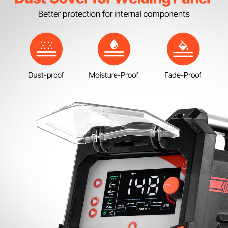 VEVOR TIG-keevitaja 3-in-1 impulssfunktsiooniga, MMA (elektroodi) režiimiga, IGBT-inverteriga ja LED-ekraaniga.