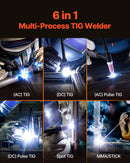 VEVOR TIG-keevitaja 200 A, 6-in-1 AC/DC, impulss, MMA, Spot, Stick, IGBT inverter