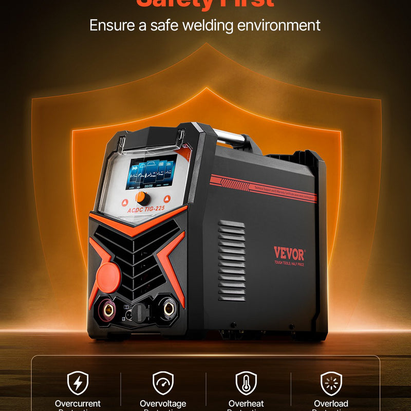 VEVOR TIG-keevitaja 200 A, 6-in-1 AC/DC, impulss, MMA, Spot, Stick, IGBT inverter