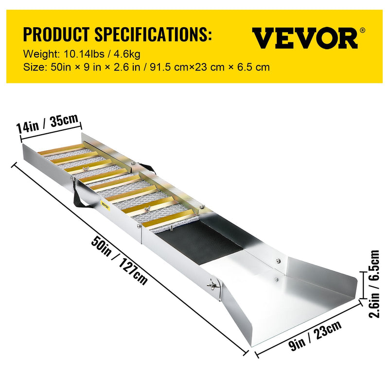 VEVOR Salokāms alumīnija sakausējuma grāvējs, kompakts 127 cm grāvējs zelta ieguvei,  portatīvs grāvējs ar kalnraču sūnām, upē, strautā, zelta meklēšana, ieguve, drenāža