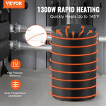 VEVOR 208,2 L 1300W metāla bungveida sildītājs -18–63℃, regulējams ar neatkarīgu termostatu