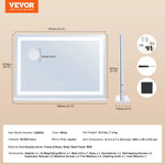 VEVOR grima spogulis ar apgaismojumu, 3 krāsu režīmiem un USB, galda vai sienas stiprinājums, 80 × 55,1 cm