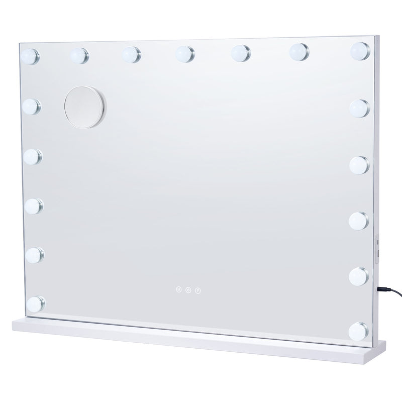 VEVOR Holivudas tualetes spogulis ar gaismām ar C tipa USB galddatora sienas stiprinājumu, 80x60cm